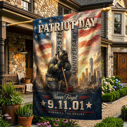 Patriot Day 25th Anniversary Ground Zero Firefighter 9 11 Tribute Flag