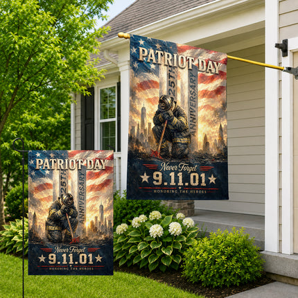 Patriot Day 25th Anniversary Ground Zero Firefighter 9 11 Tribute Flag