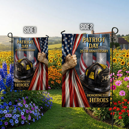 Patriot Day 25th Anniversary Firefighter Helmet 343 Twin Towers Memorial Flag