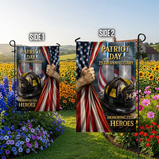 Patriot Day 25th Anniversary Firefighter Helmet 343 Twin Towers Memorial Flag