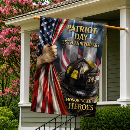 Patriot Day 25th Anniversary Firefighter Helmet 343 Twin Towers Memorial Flag