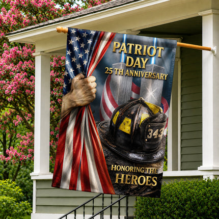 Patriot Day 25th Anniversary Firefighter Helmet 343 Twin Towers Memorial Flag
