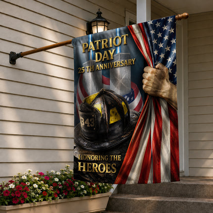 Patriot Day 25th Anniversary Firefighter Helmet 343 Twin Towers Memorial Flag