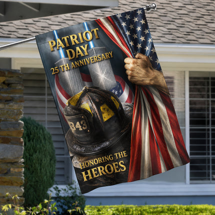 Patriot Day 25th Anniversary Firefighter Helmet 343 Twin Towers Memorial Flag