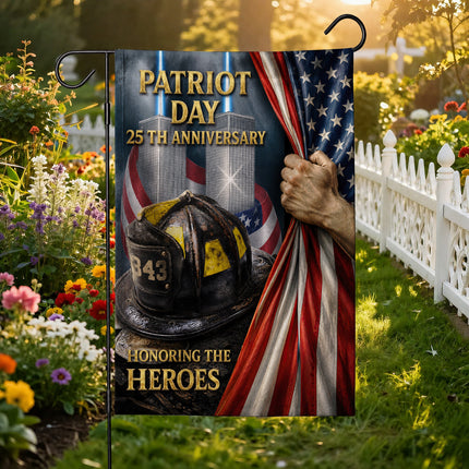 Patriot Day 25th Anniversary Firefighter Helmet 343 Twin Towers Memorial Flag