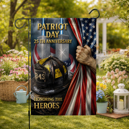 Patriot Day 25th Anniversary Firefighter Helmet 343 Twin Towers Memorial Flag