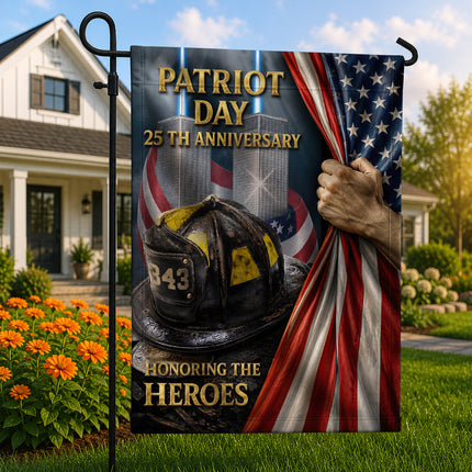 Patriot Day 25th Anniversary Firefighter Helmet 343 Twin Towers Memorial Flag