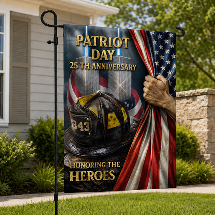 Patriot Day 25th Anniversary Firefighter Helmet 343 Twin Towers Memorial Flag