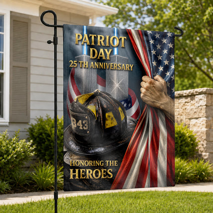 Patriot Day 25th Anniversary Firefighter Helmet 343 Twin Towers Memorial Flag