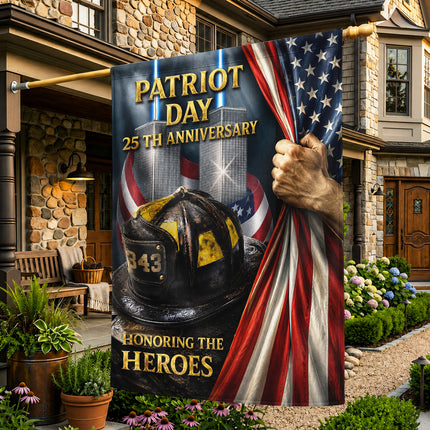Patriot Day 25th Anniversary Firefighter Helmet 343 Twin Towers Memorial Flag