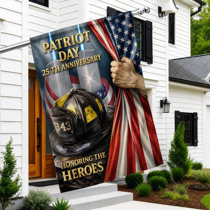 Patriot Day 25th Anniversary Firefighter Helmet 343 Twin Towers Memorial Flag