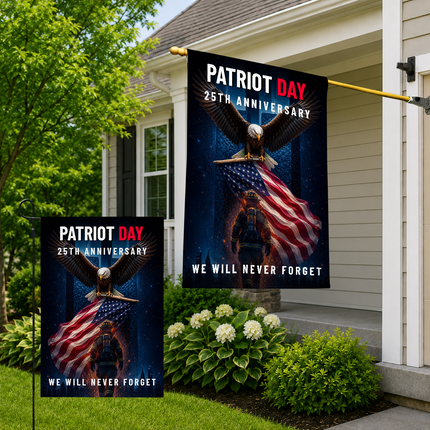 Patriot Day 25th Anniversary Eagle Firefighter Memorial Flag