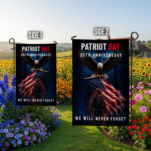 Patriot Day 25th Anniversary Eagle Firefighter Memorial Flag