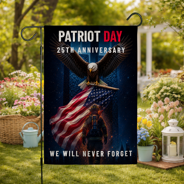Patriot Day 25th Anniversary Eagle Firefighter Memorial Flag