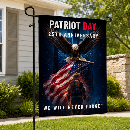 Patriot Day 25th Anniversary Eagle Firefighter Memorial Flag