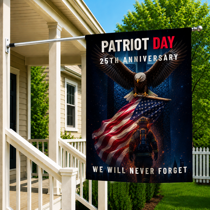 Patriot Day 25th Anniversary Eagle Firefighter Memorial Flag