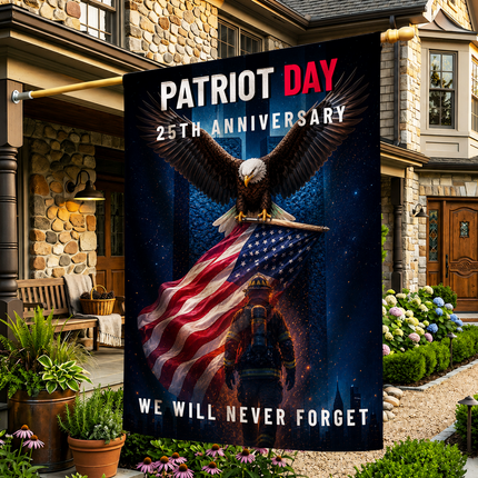Patriot Day 25th Anniversary Eagle Firefighter Memorial Flag