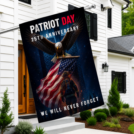 Patriot Day 25th Anniversary Eagle Firefighter Memorial Flag