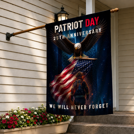 Patriot Day 25th Anniversary Eagle Firefighter Memorial Flag