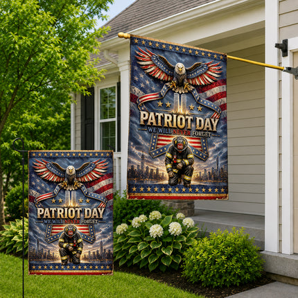 25th Anniversary Patriot Day Thin Red Line Eagle Firefighter Tribute Flag