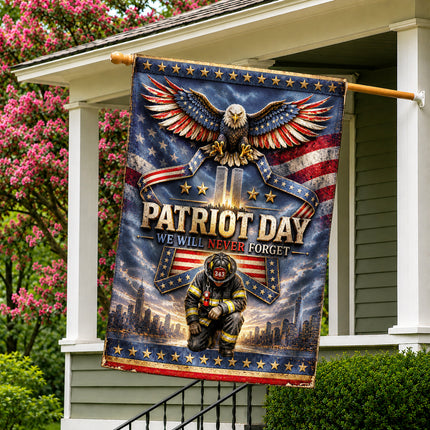 25th Anniversary Patriot Day Thin Red Line Eagle Firefighter Tribute Flag