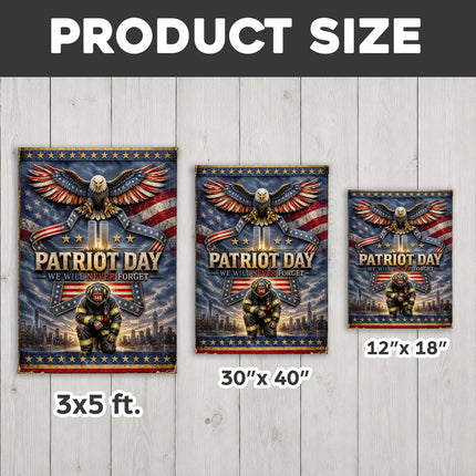 25th Anniversary Patriot Day Thin Red Line Eagle Firefighter Tribute Flag