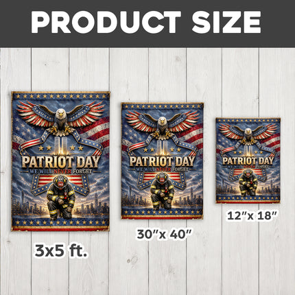 25th Anniversary Patriot Day Thin Red Line Eagle Firefighter Tribute Flag