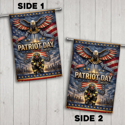 25th Anniversary Patriot Day Thin Red Line Eagle Firefighter Tribute Flag