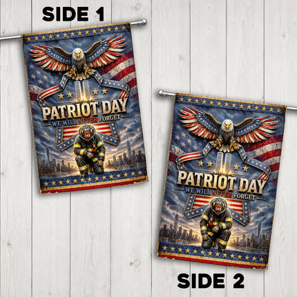 25th Anniversary Patriot Day Thin Red Line Eagle Firefighter Tribute Flag