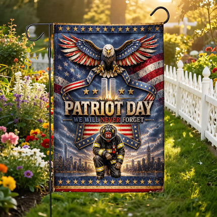 25th Anniversary Patriot Day Thin Red Line Eagle Firefighter Tribute Flag