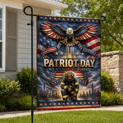25th Anniversary Patriot Day Thin Red Line Eagle Firefighter Tribute Flag