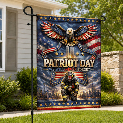 25th Anniversary Patriot Day Thin Red Line Eagle Firefighter Tribute Flag