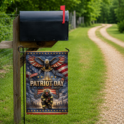 25th Anniversary Patriot Day Thin Red Line Eagle Firefighter Tribute Flag