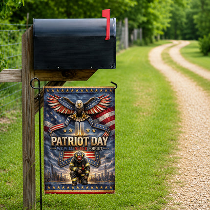 25th Anniversary Patriot Day Thin Red Line Eagle Firefighter Tribute Flag