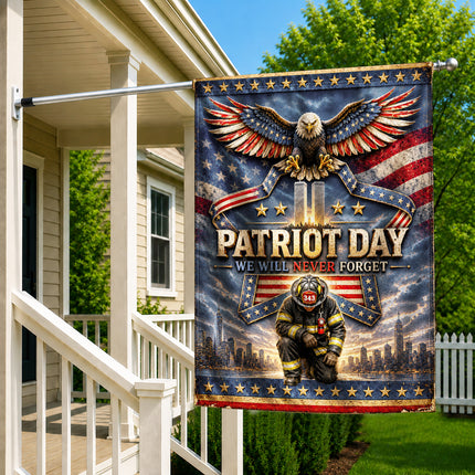 25th Anniversary Patriot Day Thin Red Line Eagle Firefighter Tribute Flag
