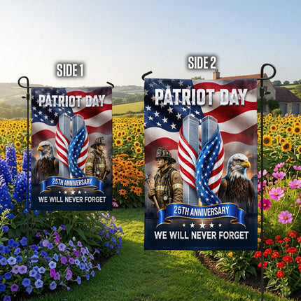 Patriot Day 25th Anniversary Firefighter Eagle Twin Towers Memorial Flag
