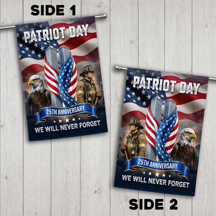 Patriot Day 25th Anniversary Firefighter Eagle Twin Towers Memorial Flag