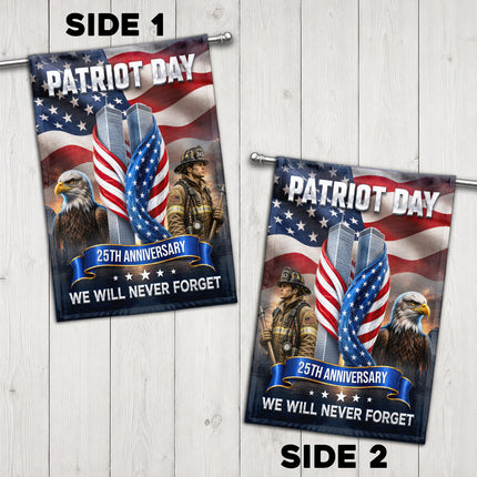 Patriot Day 25th Anniversary Firefighter Eagle Twin Towers Memorial Flag