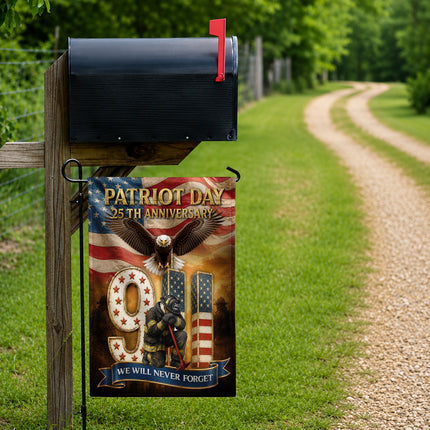 Patriot Day 25th Anniversary 9/11 Eagle Firefighter Tribute Flag