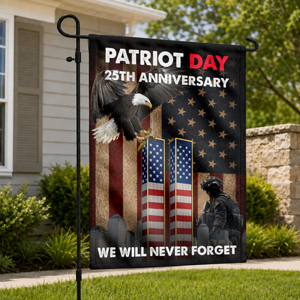 SP-01 We Will Never Forget Patriot Day 25th Anniversary Eagle Memorial Flag
