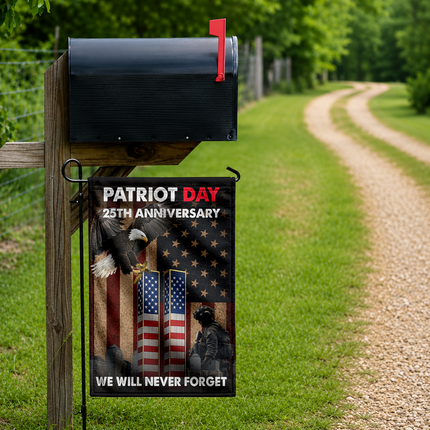 SP-01 We Will Never Forget Patriot Day 25th Anniversary Eagle Memorial Flag