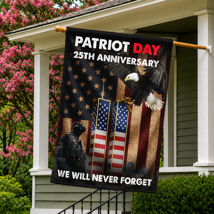 SP-01 We Will Never Forget Patriot Day 25th Anniversary Eagle Memorial Flag