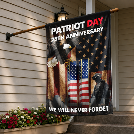 SP-01 We Will Never Forget Patriot Day 25th Anniversary Eagle Memorial Flag