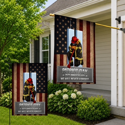SP-01 We Will Never Forget Firefighter Patriot Day Flag