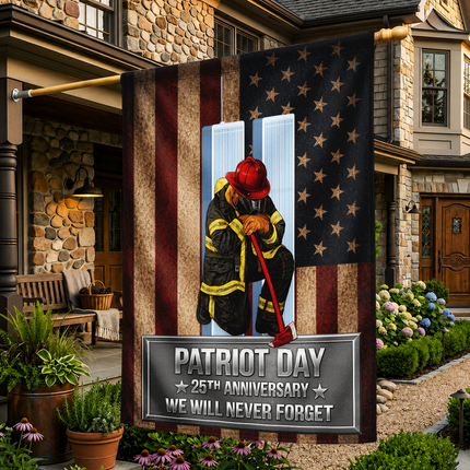 SP-01 We Will Never Forget Firefighter Patriot Day Flag