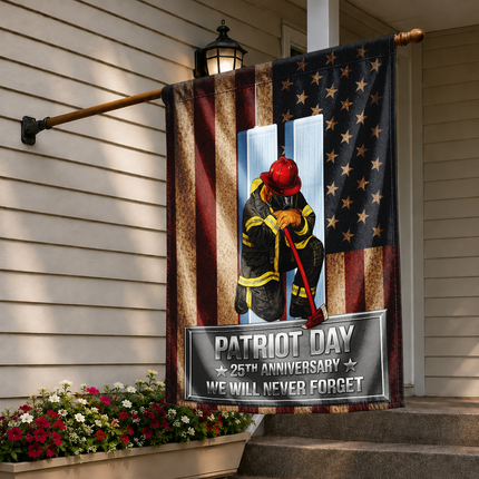 SP-01 We Will Never Forget Firefighter Patriot Day Flag