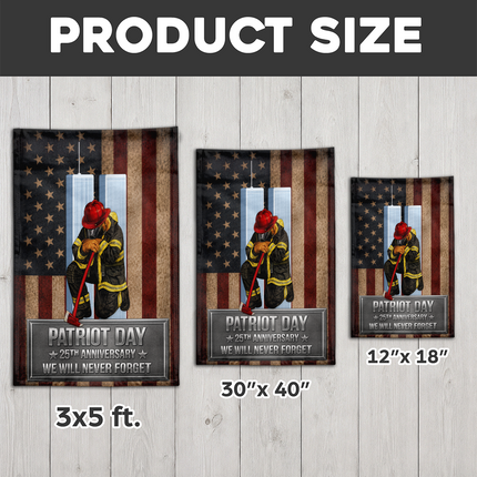 SP-01 We Will Never Forget Firefighter Patriot Day Flag