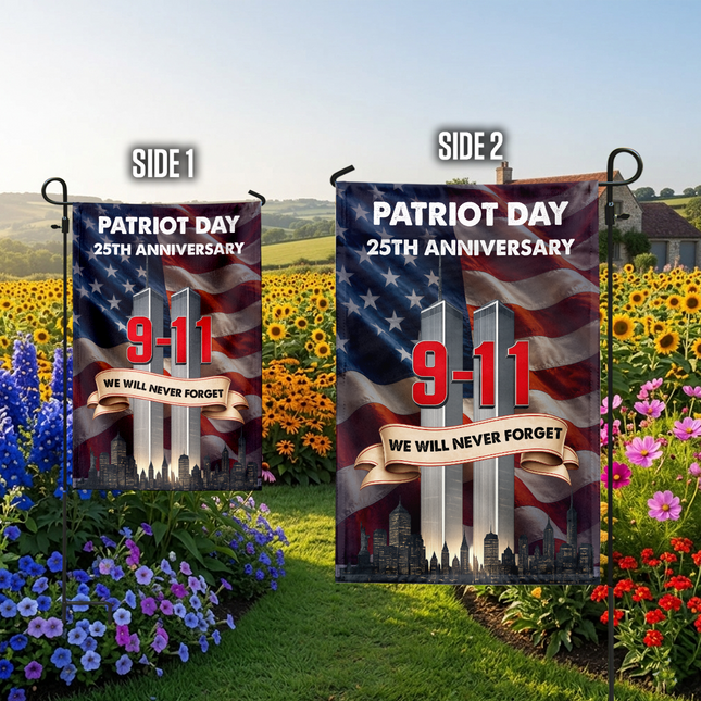 Patriot Day 25th Anniversary We Will Never Forget Flag