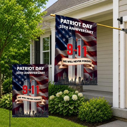 Patriot Day 25th Anniversary We Will Never Forget Flag