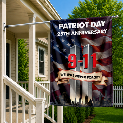 Patriot Day 25th Anniversary We Will Never Forget Flag